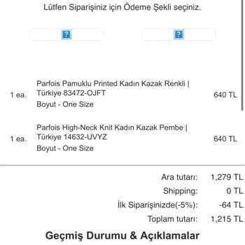 Parfoiscantaturkiye.com Ürünü Göndermiyor