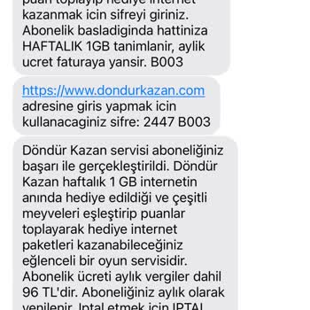 Vodafone Döndür Kazan Vb. İle Haksız Kazanç Elde Etmek İstiyor!