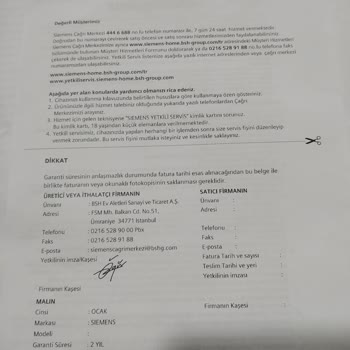 Siemens Ev Aletleri Aniden Çatlayan Ocak Ve Çözümsüz Servis!
