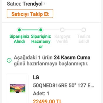 Trendyol Siparişi Kargo Problemi...
