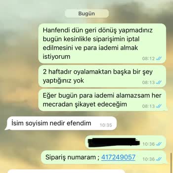 Milena Stil Marka Müşterilerini Oyalıyor Ve Siparişi İptal Etmeye İzin Vermiyor