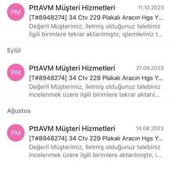 PttAVM PTT HGS Ödemesini Yapmıyor