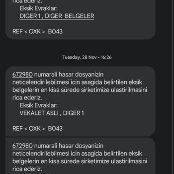 Bereket Sigorta Bir Buçuk Aydır Sebep Belirtilmeksizin Sonuçlanmayan Hasar Dosya.