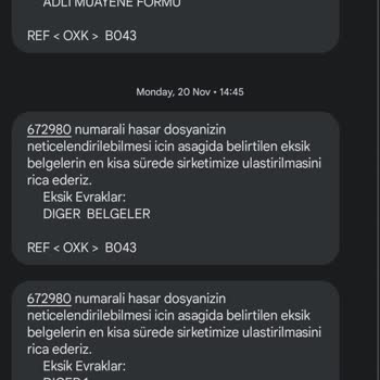 Bereket Sigorta Bir Buçuk Aydır Sebep Belirtilmeksizin Sonuçlanmayan Hasar Dosya.