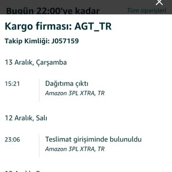 AGT Kurye (aynigunteslim.com) Teslimat Yapılmıyor AGT