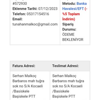 BuharKeyf Siparişim Neden Gönderilmedi?