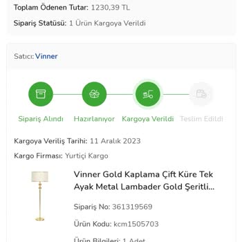 Vinner Lambader Ürünümü Kargolamıyor