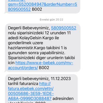 ebebek Kolay Gelsin Kargoya Verilmiş Görünüyor Ama Kargoda Değil 5809500552