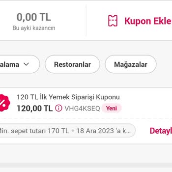 Yemeksepeti Kupon İndirimi Uygulanmıyor