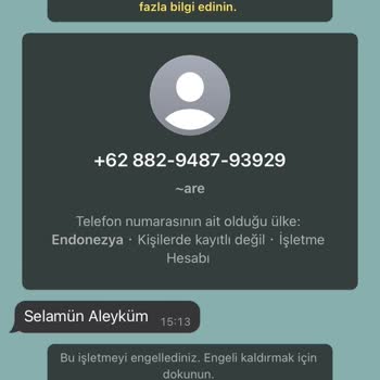 WhatsApp Bilinmeyen Numara Şikayeti