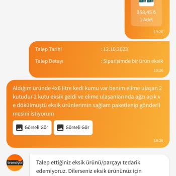 Trendyol Eksik Gönderilen Ürünün Arkasında Durmuyor