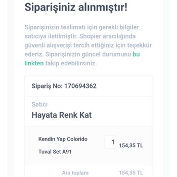 Hayatarenkkat Sipariş Oluşturdum Ancak Firmaya Ulaşamıyorum