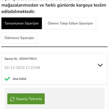 Çetinkaya Onaylanan Ürünün İptal Edilmesi Ve Verdiğim Paranın İade Edilmemesi