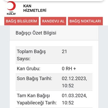 Türk Kızılay Kan Bağışı Ödülüm