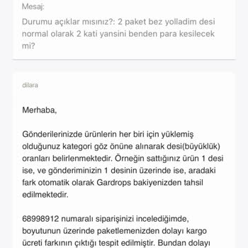 Gardrops Kargo Boyut Şikayeti Ve Kesinti
