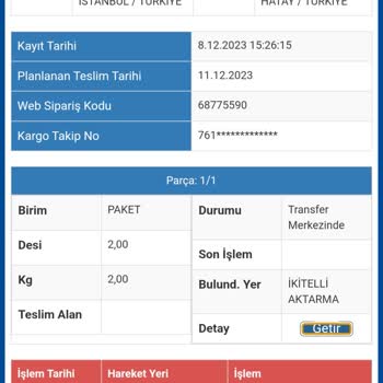 Sürat Kargo Kargom Ortada Yok
