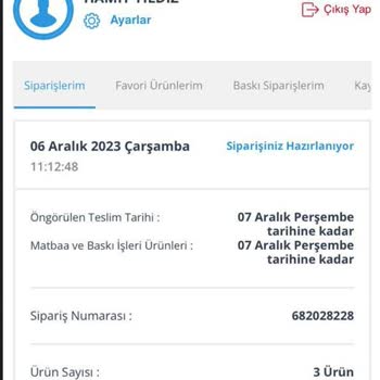 Avansas Sipariş No: 682028228