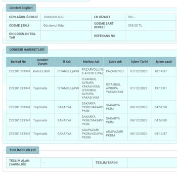 PTT Kargo Dağıtıma Çıkmıyor Bu Ne Sorumsuzluk