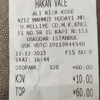 Hakan Vale (Üsküdar) Kasa Fişi Vermek İstemediler