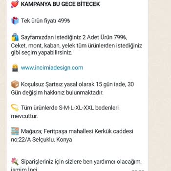 İncimia Design Sipariş Problemi Ve Müşteri Mağduriyeti