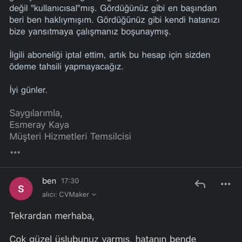 Cvmaker.com.tr Fazladan Ücret Alındı