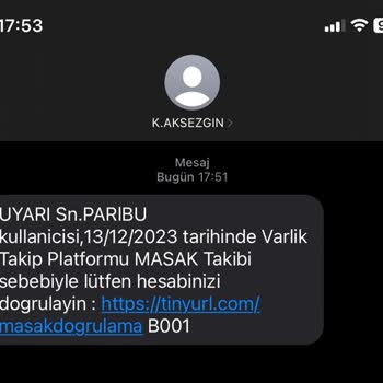 Paribu Güvenliğimi Tehdit Eden Mesajlar