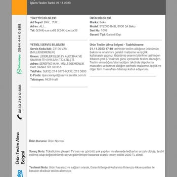 Anadolu Sigorta Konut Poliçesi Kapsamında Elektronik Cihaz Arızası