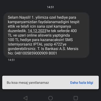 Nays 1. Yıl Kampanyası İadesini Vermiyor