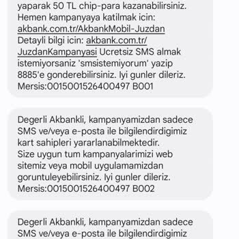 Akbank Jüzdan Chip Kampanyası Sorumsuzluğu
