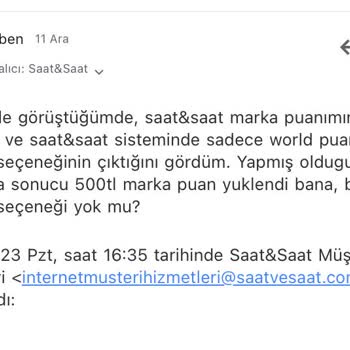 Saat & Saat Marka Puan Kullandırmıyor
