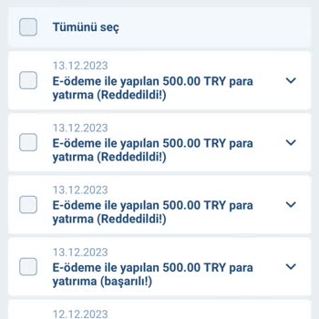 1xBet Para Yatırma Reddedildi