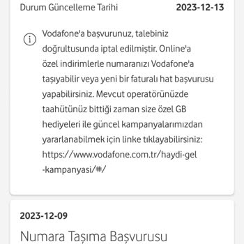 Vodafone Olmayan Tarifeyi Onaylatıp İptal Ettiler