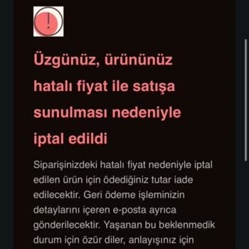 Hepsiburada Habersiz Siparişi İptal Etti.