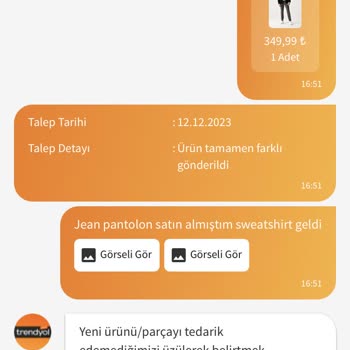 Trendyol Yanlış Ürün Teslimi