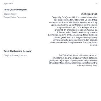 Trendyol Firmasının Şahsi Markamı Başkalarına Kullandırması