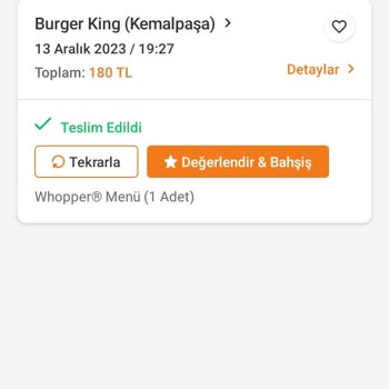 Burger King Para İade İstiyorum