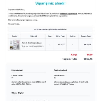 A101 Teslim Edilmeyen Ürün