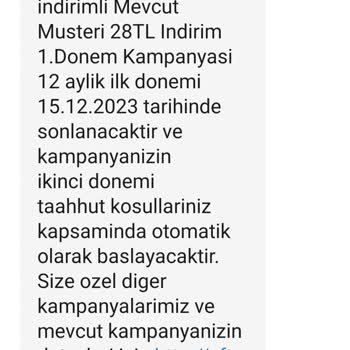 Vodafone Kampanya İkinci Dönemim Oldu Mesajı.