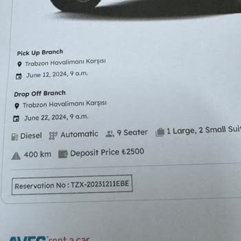 Avec Araç Kiralama Fiyat Değişikliği