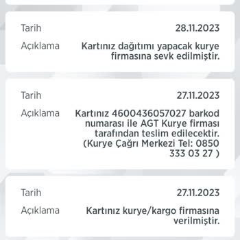AGT Kurye (aynigunteslim.com) Teslim Edilmeyen Banka Kartları