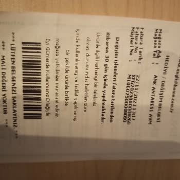 English Home Değişim Fişi Olan Ürünün Değişiminin Yapılmaması