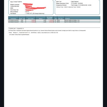 GetirYemek Adında 2 Adet Bana Ait Olmayan İş Bankası Kart Harcaması