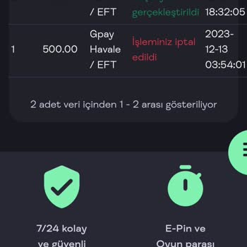 Oyuneks Uc Yükledim Ama Yatırılmadı