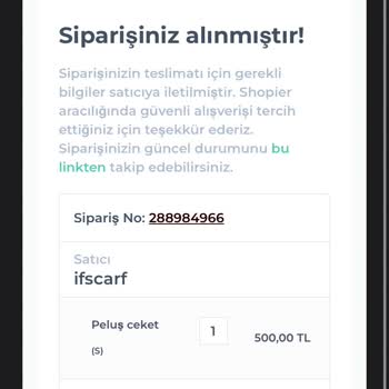Shopier ifscarf Siparişimi İptal Edemiyorum Ve 1,5 Haftadır Kargoya Verilmiyor
