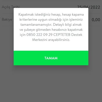 CepteTeb Hesap Kapatma Saçmalığı