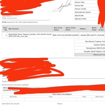 Trendyol Fatura Düzeltme Talebi