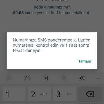 WhatsApp Dan Onay Kodu Gelmiyor
