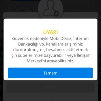 Denizbank Güvenlik Sebebi İle İşlem Gerçekleştirmiyoruz
