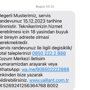 Vaillant Servis Problemi İlgisizlik