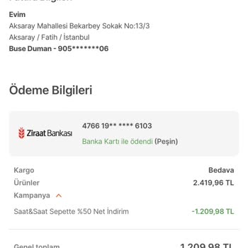Saat & Saat Firması Kampanyadan Aldığım Saatleri İptal Etti